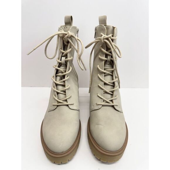 Dv by Dolce Vita Boots Size 8.5 Bone Lace Up Chunky Block Heel - Picture 4 of 12